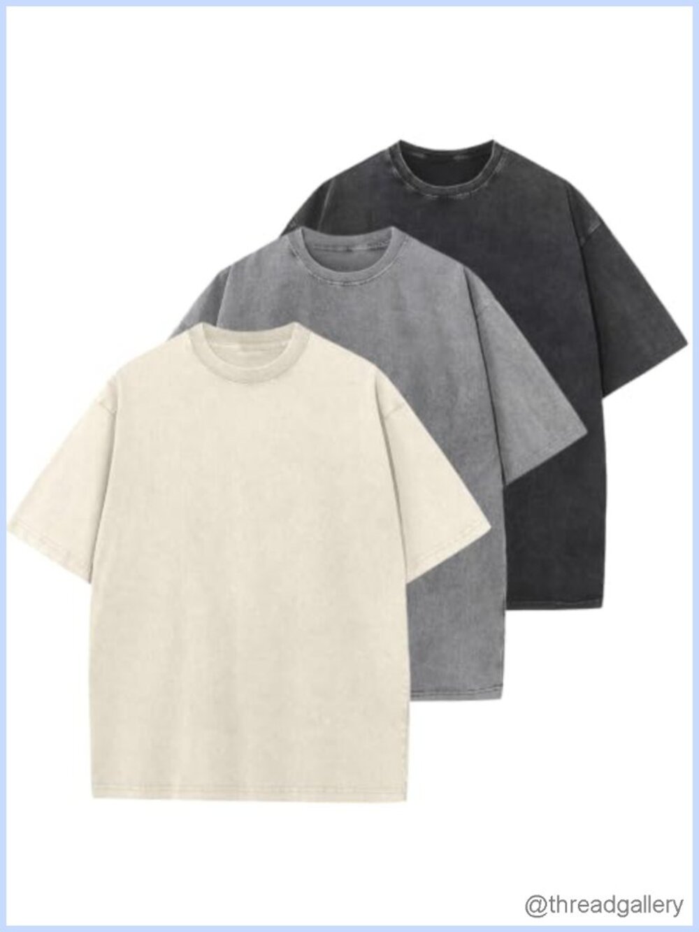 Oversized Heavy Cotton Tee Vintage Wash Unisex Casual Short Sleeve Gym